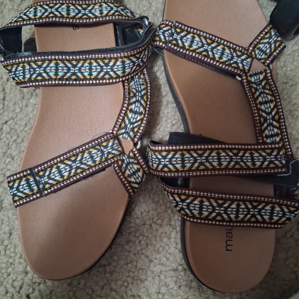 Maurices Patterned Sandals - Black and Tan
